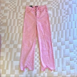 Pink Acid Wash Jeans